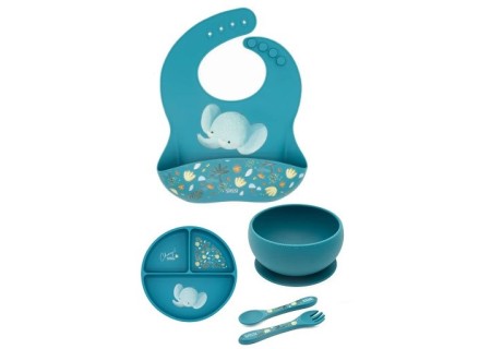 Vajilla 5 Piezas Silicona Colección Elefante de Sassi