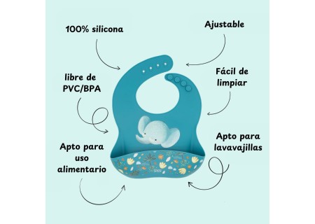 Vajilla 6 Piezas Silicona Colección Elefante de Sassi