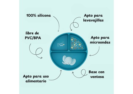 Vajilla 6 Piezas Silicona Colección Elefante de Sassi