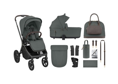 Cochecito Bebé System Duo Goya Olive de Kikkaboo - Mi Pequeño