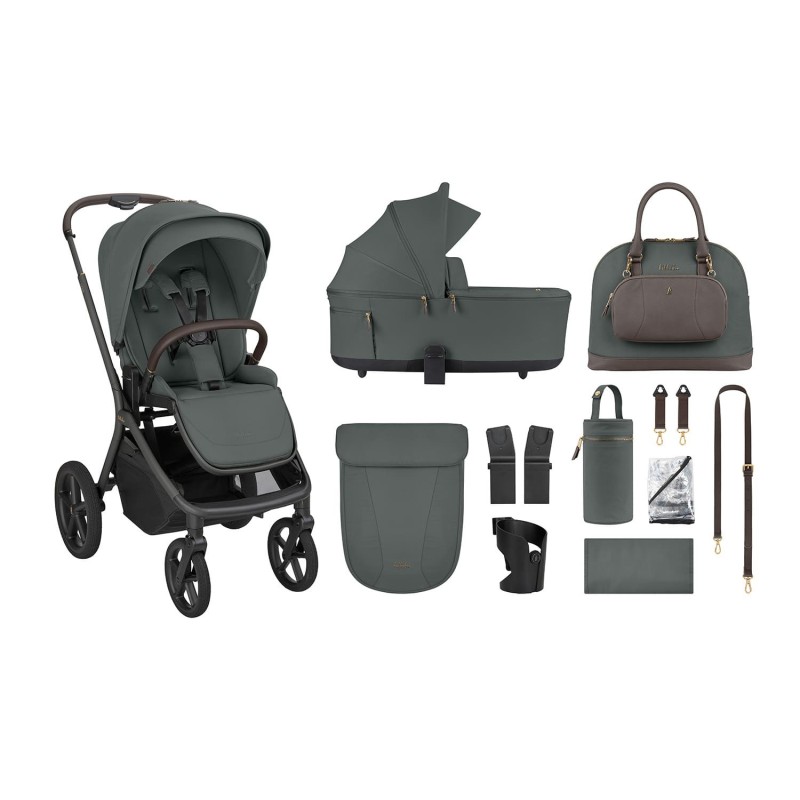 Cochecito Bebé System Duo Goya Olive de Kikkaboo - Mi Pequeño