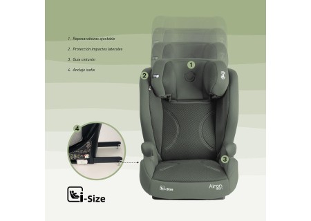 Silla de Coche Airon Tech Olive Grupo 2/3 | Niu | Mi Pequeño
