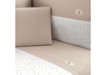 Juego Colcha I-V y Protector Cuna 60 Cambrass Rabbit BeigeI Mi Pequeño
