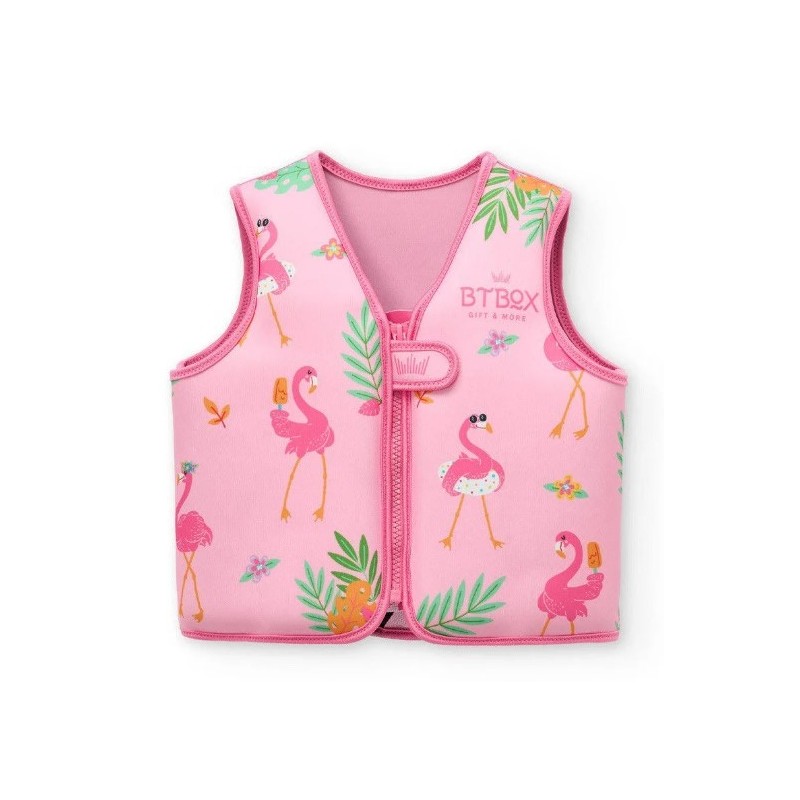 Chaleco Flotador Aprendizaje Colección Flamingos | BTBOX | Mi Pequeño
