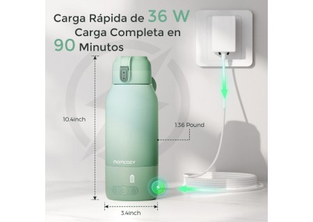 Calentador Ultrarrápido Portátil Leche Materna y Agua Momcozy | Mi Pequeño