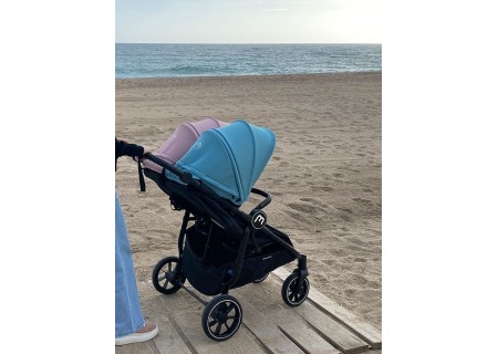 Silla Gemelar Easy Twin 4 Black Combi Azul-Rosa | Baby Monsters | Mi Pequeño