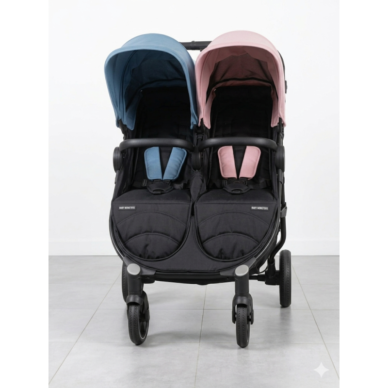 Silla Gemelar Easy Twin 4 Black Combi Azul-Rosa | Baby Monsters | Mi Pequeño