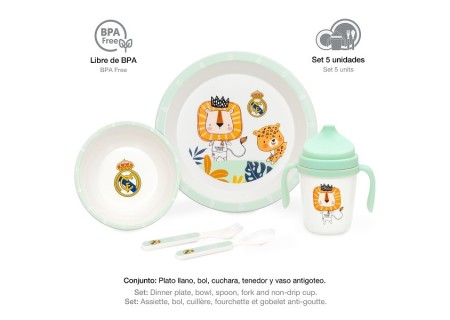 Vajilla Real Madrid Set 5 Piezas | Interbaby | Mi Pequeño